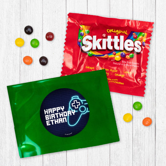 Personalized Kids Birthday Gamer Skittles Favor Bag