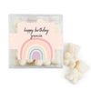 Personalized Rainbow Birthday JUST CANDY® favor cube with Sugar Sanded Gummy Bears Watercolor Rainbows