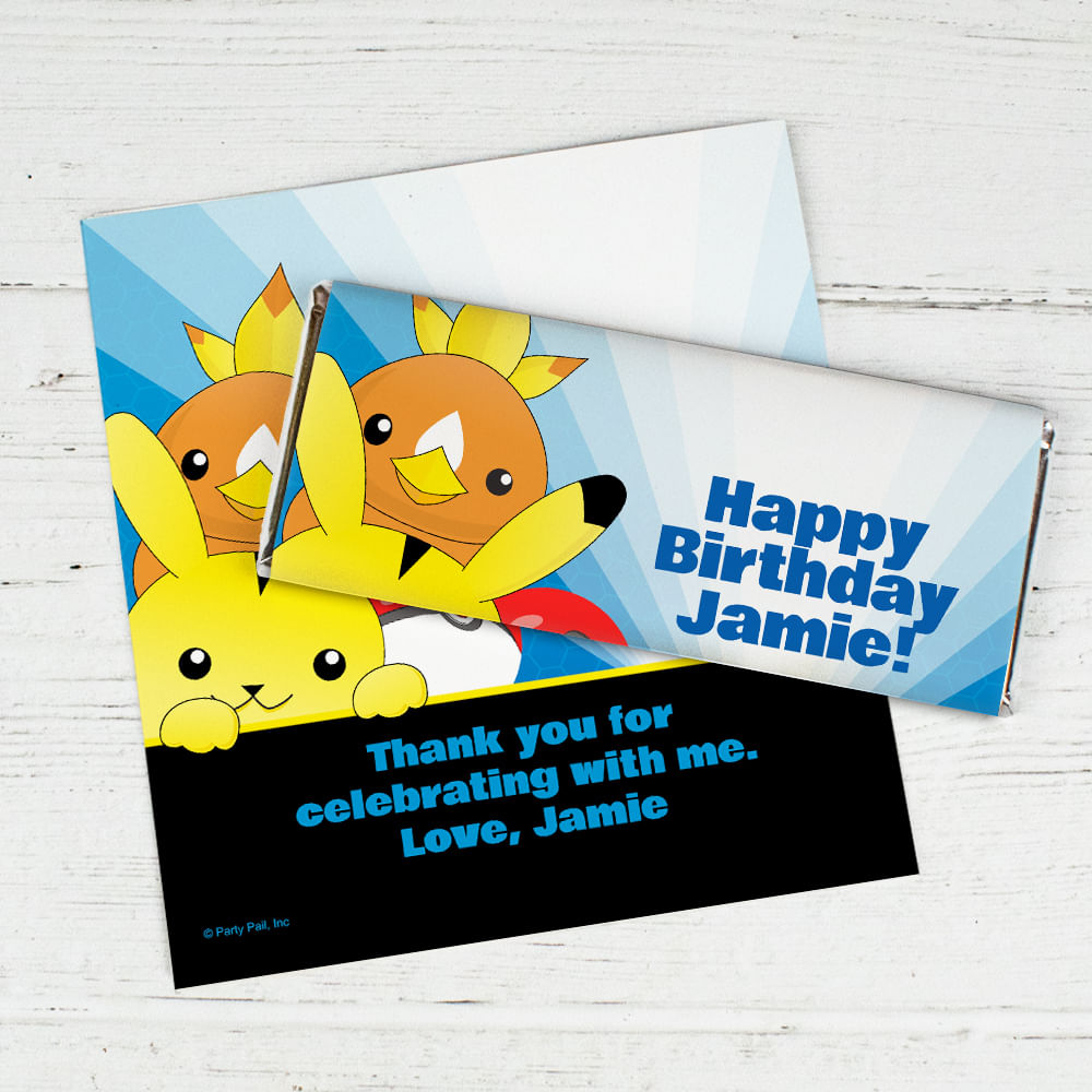 Personalized Birthday Pokemon Themed Chocolate Bar Wrappers – Just Candy