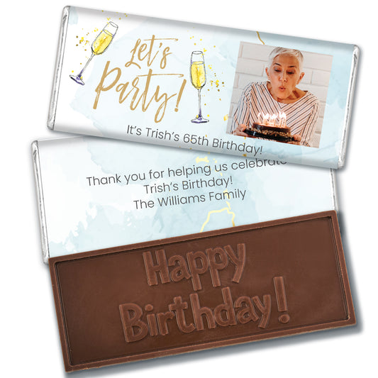 Personalized Birthday Photo Embossed Chocolate Bar - Let's Party