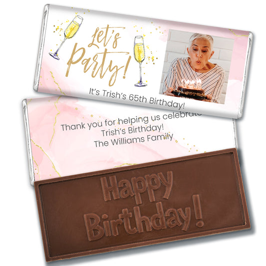 Personalized Birthday Photo Embossed Chocolate Bar - Let's Party