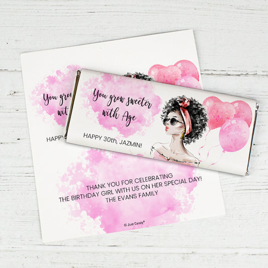 Personalized Birthday Natural Beauty Chocolate Bar Wrappers