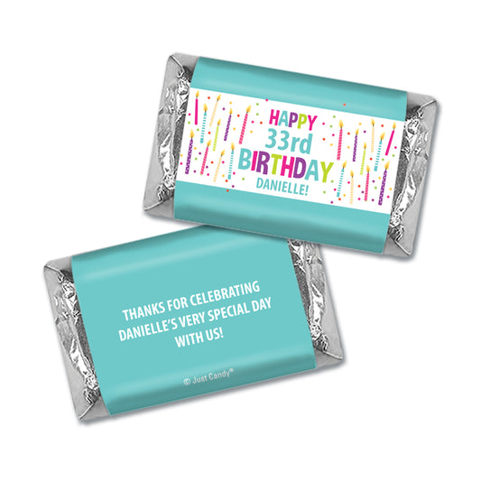 Personalized Birthday Candles and Confetti Hershey's Miniatures