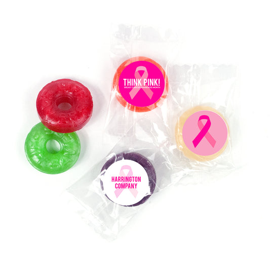 Personalized Breast Cancer Awareness Think Pink Life Savers 5 Flavor Hard Candy