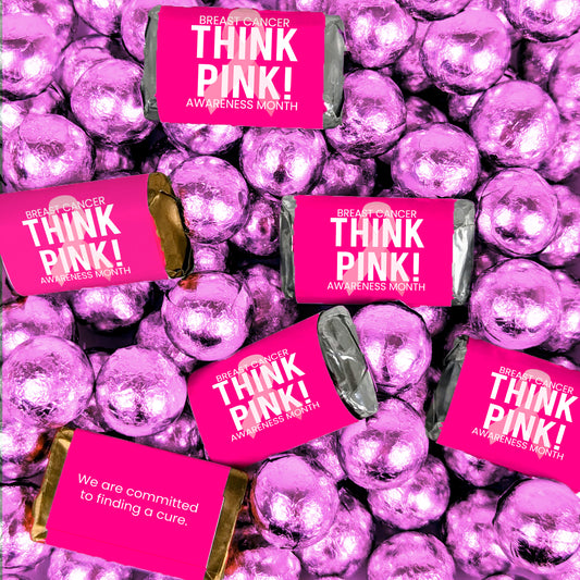 Breast Cancer Awareness Candy Pink Ribbon Hershey's Miniatures and Chocolate Mix