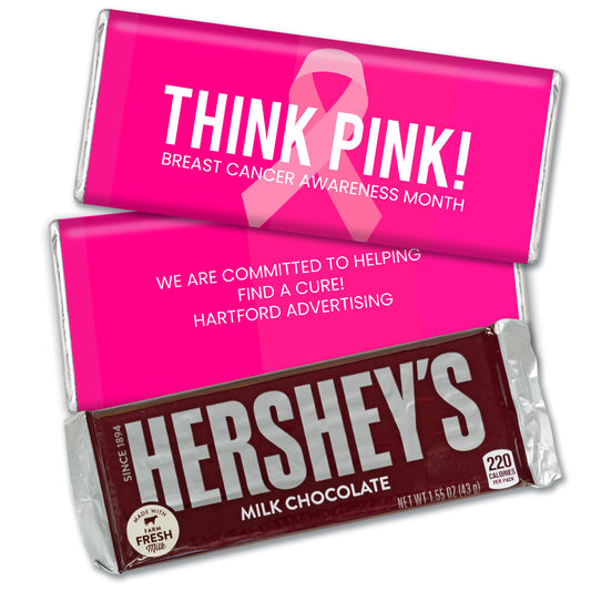 Personalized Breast Cancer Awareness Think Pink Chocolate Bar & Wrapper