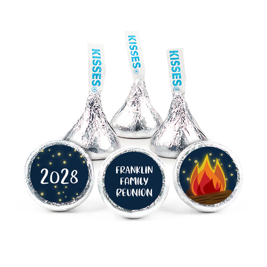 Personalized Family Reunion Campfire 3/4" Round Stickers