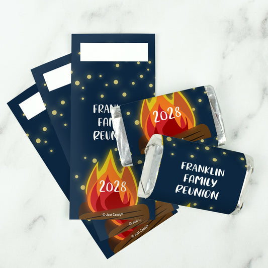 Personalized Family Reunion Campfire Hershey's Miniatures Wrappers Only