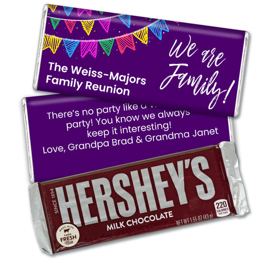 Personalized Family Reunion Banners Hershey's Chocolate Bar & Wrapper