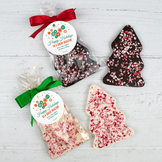 Personalized Christmas Happy Holidays Peppermint Bark Tree