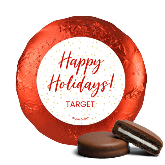 Personalized Christmas Happy Holidays Sparkle Chocolate Covered Oreos