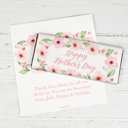 Personalized Mother's Day Floral Chocolate Bar Wrappers