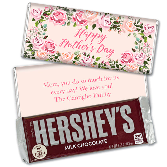 Personalized Mother's Day Pink Floral Hershey's Milk Chocolate Bar