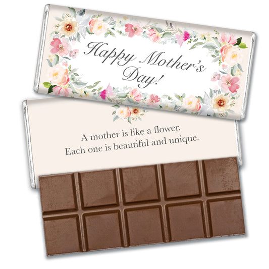 Personalized Mother's Day Flower Chocolate Bar & Wrapper