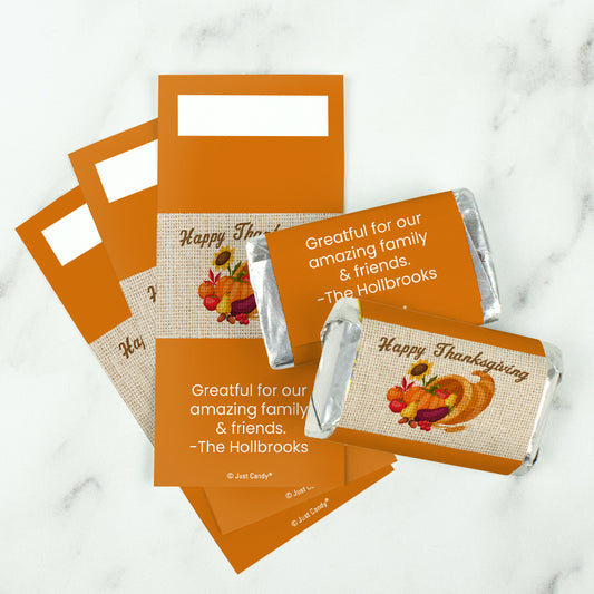 Personalized Thanksgiving Cornucopia Hershey's Miniatures Wrappers
