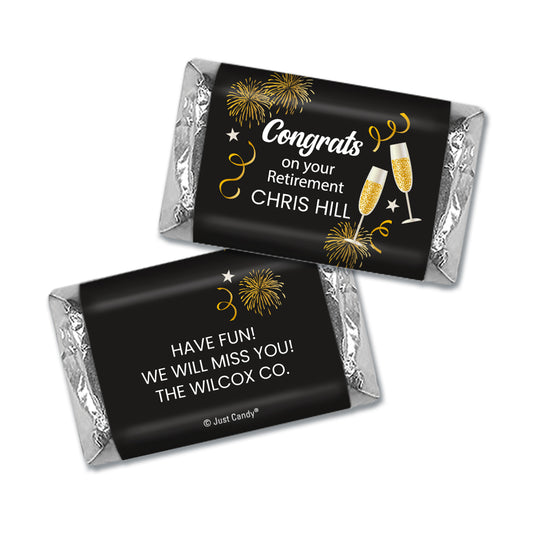 Personalized Retirement Champage Congrats Hershey's Miniatures