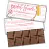 Personalized Bridal Shower Bride To Be Floral Stripe Milk Chocolate Bar & Wrapper