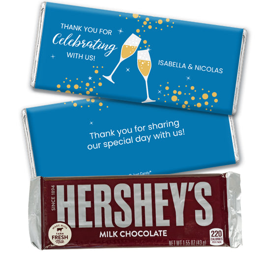Personalized Wedding Celebrate Champagne Hershey's Milk Chocolate Bar