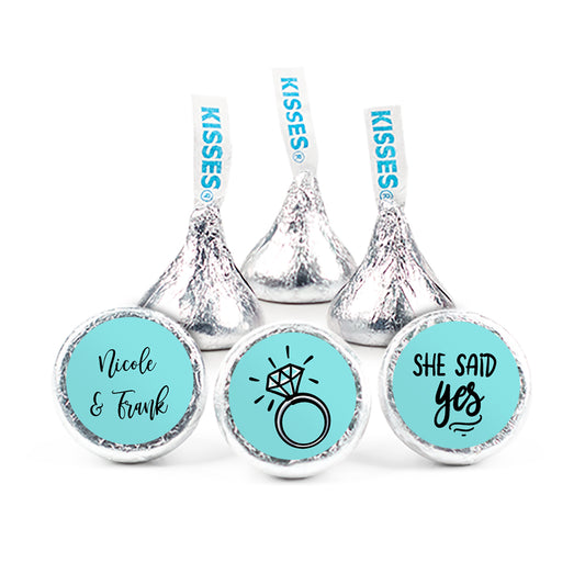 Personalized Engagement Bling 3/4" Round Stickers