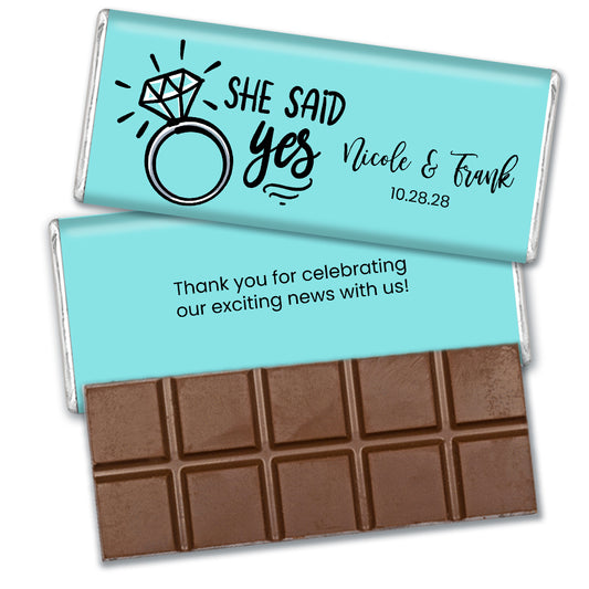 Personalized Engagement Bling Belgian Chocolate Bar