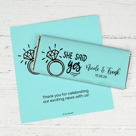Personalized Engagement Bling Chocolate Bar Wrappers Only