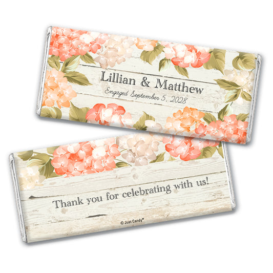 Personalized Engagement Floral Farmhouse Hershey's Chocolate Bar and Wrapper