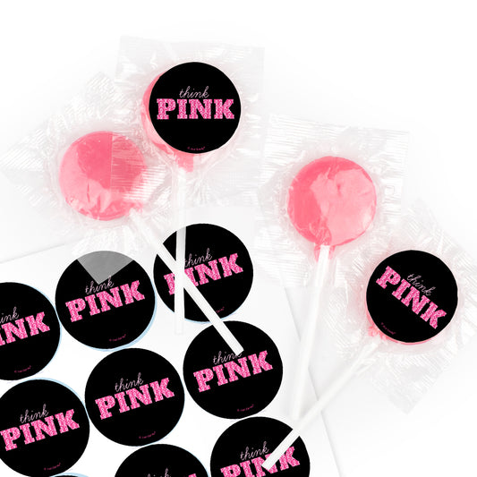 DIY Breast Cancer Awareness Stickers & Lollipop (130ct) - Think Pink
