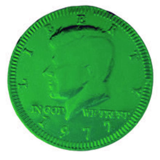 Fresch Milk Chocolate Coins Green Foil