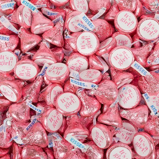 Assembled It's A Girl Pink Hershey's Kisses Candy 13.6oz Bag 85ct