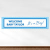 Personalized Checker Pattern Boy Baby Announcement 5 Ft. Banner