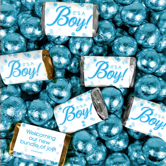 It's A Boy Candy Bubbles Hershey's Miniatures and Chocolate Mix
