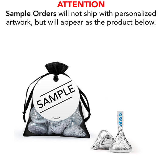 Personalized Baptism Framed Cross Hershey's Kisses in Organza Bags with Gift Tag