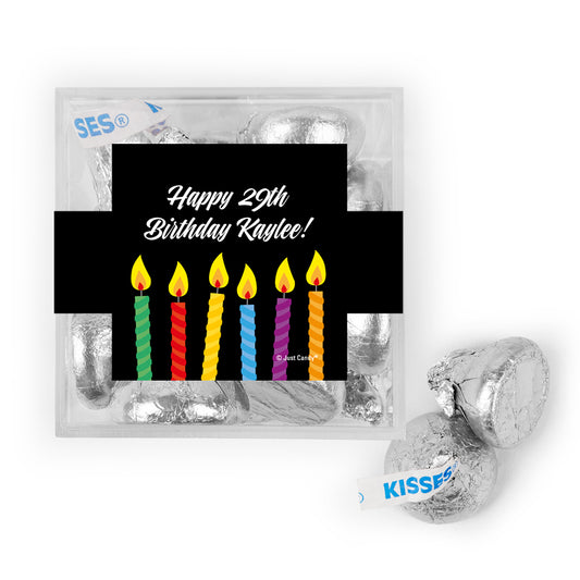 Personalized Birthday Candles JUST CANDY® favor cube with Hershey's Kisses