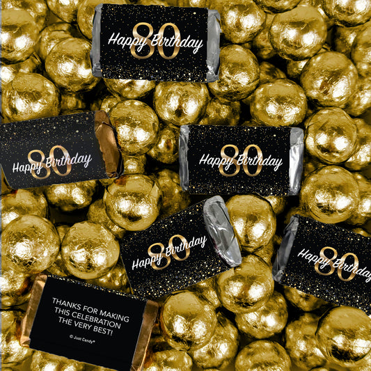 80th Birthday Candy Milestone Elegant Birthday Candy Bash Hershey's Miniatures and Chocolate Mix