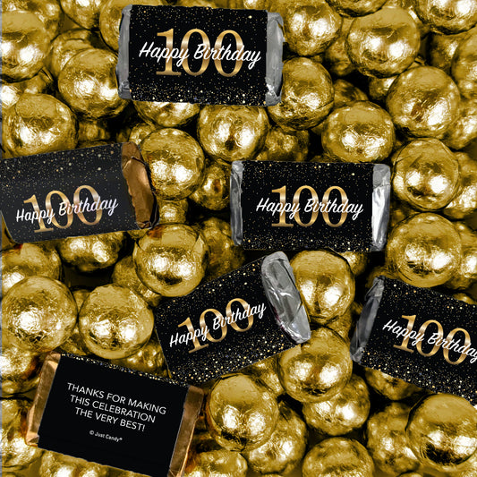 100th Birthday Candy Milestone Elegant Birthday Candy Bash Hershey's Miniatures and Chocolate Mix