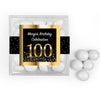 Personalized Milestone 100th Elegant Birthday Bash JUST CANDY® favor cube with Just Candy Milk Chocolate Minis