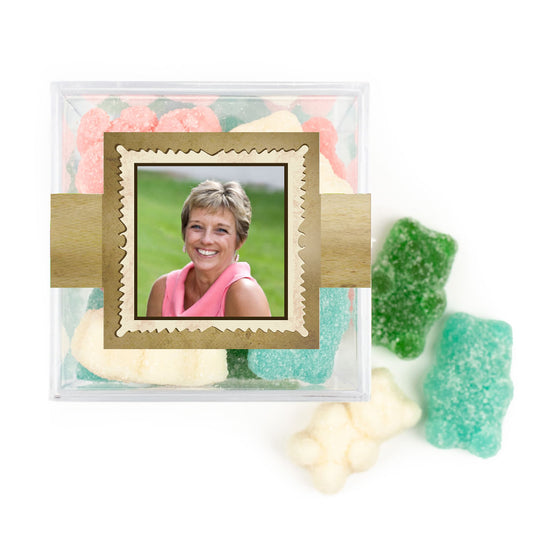 Personalized Milestones 50th Birthday Years in the Making JUST CANDY® favor cube with Sugar Sanded Gummy Bears