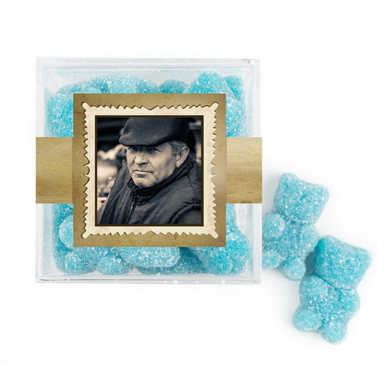 Personalized Milestones 60th Birthday Years in the Making JUST CANDY® favor cube with Sugar Sanded Gummy Bears