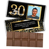 Personalized Milestone Birthday Elegant Birthday Bash Belgian Chocolate Bar with Photo