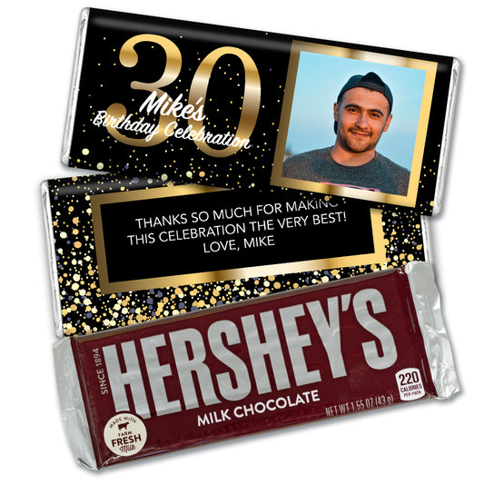 Personalized Milestone Birthday Elegant Birthday Bash Hershey's Milk Chocolate Bar with Photo