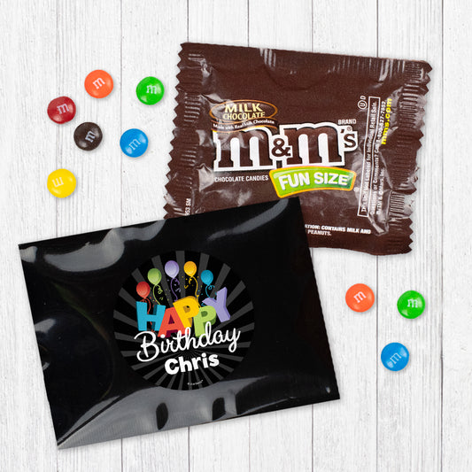 Personalized Happy Birthday Candy Favor Bag - M&Ms or Skittles