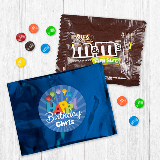 Personalized Happy Birthday Candy Favor Bag - M&Ms or Skittles