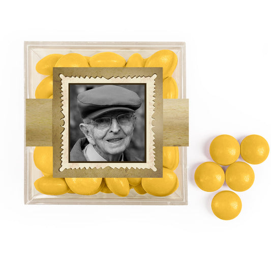 Personalized Milestone 90th Birthday Years in the Making JUST CANDY® favor cube with Just Candy Milk Chocolate Minis