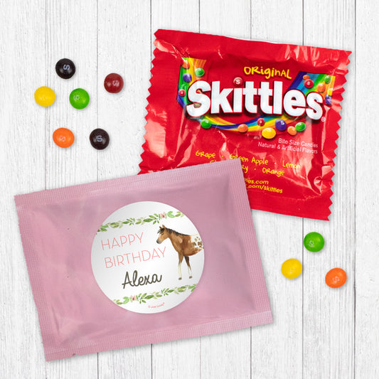 Personalized Kids Birthday Wild Horses Skittles Favor Bag