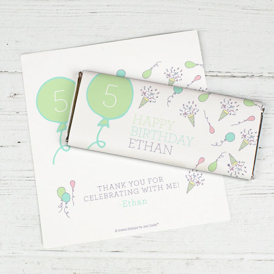 Personalized Birthday Party Time Chocolate Bar Wrappers