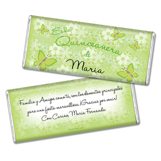 Quinceaera Personalized Hershey's Milk Chocolate Bar Jardn de Mariposas