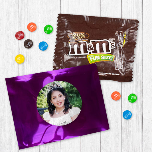 Personalized Quinceanera Photo Candy Favor Bag - M&Ms or Skittles