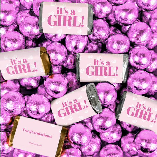 It's A Girl Candy Hershey's Miniatures and Chocolate Mix
