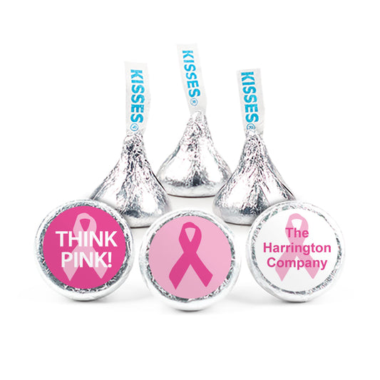 Personalized Breast Cancer Awareness Simply Pink 3/4" Stickers (108 Stickers)