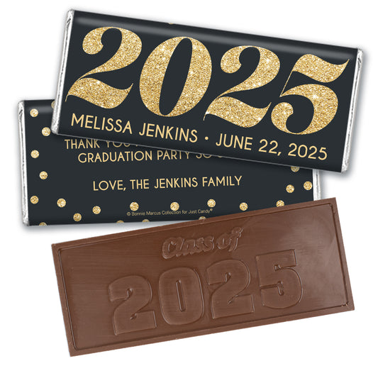 Personalized Bonnie Marcus Year of Glitter Graduation Embossed Chocolate Bar